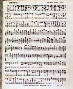 Seite der Partitur von Sinfonie musicali von Ludovico Viadana