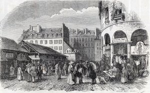 Paris, 3. Arrondissement - Die Rotunde des Carreau du Temple in Paris im 19. Jahrhundert - Gravur in „Tableau-de-Paris“ von Edmond Texier von Unknown artist