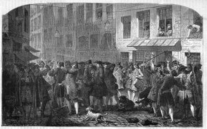 Paris IV. Arrondissement - Die Rue Quincampoix im Jahr 1720 zur Zeit des Systems von John Law (1671-1729) - 
