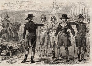 Pierre Antoine Antonelle (Pierre-Antoine Antonelle) (1747-1817) und seine Freunde wurden auf Befehl von Lafayette verhaftet - Gravur in „Dictionnaire populaire illustré“ - 1864 - von Joseph Decembre und Edmond Allonier
