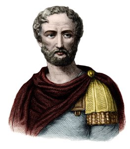 Plinius der Ältere (23-79) - Porträt von Gaius Plinius Secundus der Ältere (Plinius der Ältere) (Plinio il Vecchio) (23-79), Naturforscher und lateinischer Schriftsteller. Gravur des 19. Jahrhunderts. Private Sammlung.