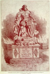 Karikaturporträt von Philipp II. zur Spanischen Inquisition - Gravur