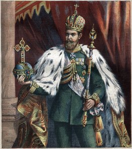 Ganzkörperporträt von Alexander III. (1845-1895), Kaiser von Russland. Gravur von 1892. von Unknown artist