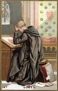 Porträt von Abbe Suger (1081 - 1151). Chromolithografie des späten 19. Jahrhunderts