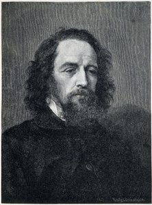 Porträt von Alfred, Lord Tennyson (1809 - 1892), britischer Dichter und Dramatiker des 19. Jahrhunderts