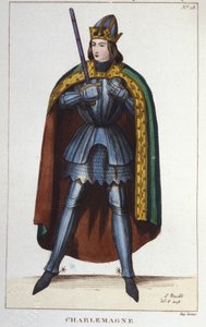 Porträt von Karl dem Großen oder Karl I. der Große (742 - 814), König der Franken (1830)