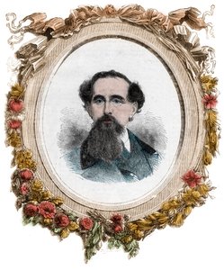 Porträt von Charles Dickens (1812-1870) englischer Schriftsteller, Gravur von Unknown artist