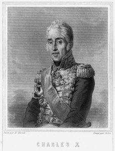 Porträt von Karl X. (1757-1836), König von Frankreich - in "Histoire des Français" von Lavallée, Gravur, sd