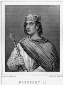 Porträt von Dagobert II. (?-?), König von Austrasien - in „Geschichte der Franzosen“ von Lavallée, Gravur, undatiert