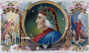 Porträt von Dante - Zigarrenkistenetikett, späte 19. Jahrhundert