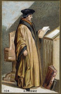 Porträt von Didier Erasme (1469-1536), niederländischer Humanist. Chromolithographie des 19. Jahrhunderts