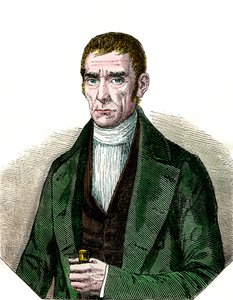 Porträt von Don Joaquim Suares (1781-1868), Präsident der Republik Uruguay. Gravur des 19. Jahrhunderts