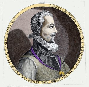 Porträt von Don Juan von Österreich (1547-1578), unehelicher Sohn von Karl V. (1500 - 1558). Gravur von Unknown artist