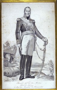Porträt von Edouard Adolphe Casimir Joseph Mortier, Herzog von Trevise (1768-1835), Marschall von Frankreich, Gravur des 19. Jahrhunderts
