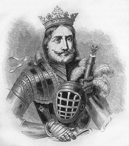Porträt von Etienne IX UroU IV DuUan auf Französisch, Etienne Douchan (1308 bis 1355). König, dann Zar der Serben. Gravur von 1840. von Unknown artist