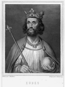 Porträt von Eudes (Odon) (ca. 860-898), Graf von Paris und Troyes, dann König von Frankreich - in „Histoire des Français“ von Lavallée, Gravur, sd. von Unknown artist