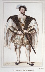 Porträt von François I. (1494 - 1547) Gravur von 1830