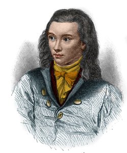 Porträt von Friedrich von Hardenberg, genannt Novalis (1772-1801), deutscher Dichter der Romantik