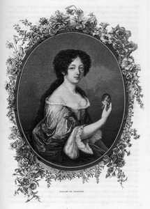 Porträt von Gabrielle de Rochechouart de Mortemart, Marquise de Thianges (1633-1693), französische Aristokratin - Gravur von 1862 in „Die Königinnen der Welt“ von unseren ersten Schriftstellern. Buch veröffentlicht unter der Leitung von J. G. D. Armengaud von Unknown artist