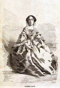 Porträt von George Sand (Aurore Dupin, Baronne Dudevant) (1804-1876) von Unknown artist