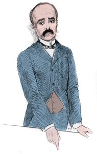 Porträt von Georges Benjamin Clemenceau (1841-1929), französischer Politiker während der Diskussionen über die Frage von Tonkin und Frankreich. Gravur in „Le Monde Illustré“ von Unknown artist