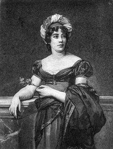 Porträt von Germaine Necker, Baronin von Staël-Holstein, bekannt als Madame de Staël (1766 - 1817), französische Schriftstellerin