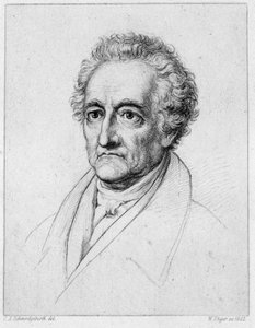 Porträt von Goethe. Chromolithographie des 19. Jahrhunderts.
