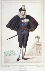 Porträt von Heinrich III. (1551 - 1589), König von Frankreich (Stich von 1830)