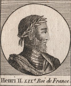 Porträt von Heinrich II. (1519-1559) König von Frankreich - Gravur aus „Instruction sur l