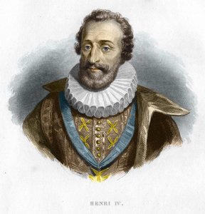 Porträt von Heinrich IV. (1553 - 1610), König von Frankreich (Gravur 19. Jahrhundert)