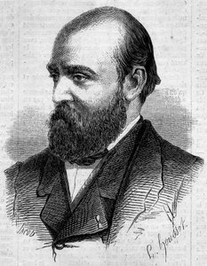 Porträt von Henry Murger (1822-1861), französischer Schriftsteller. Gravur in „Le Monde Illustré“ Nr. 199 vom 2. Februar 1861