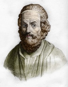 Porträt von Homer (9. Jahrhundert v. Chr.), griechischer Dichter. In der antiken Geschichte von Rollin. 1829 von Unknown artist
