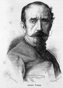 Porträt von Horace Vernet (1789-1863), französischer Maler und Karikaturist, leidenschaftlicher Bonapartist, wurde offizieller Maler von Napoleon III.