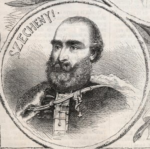 Porträt von István Széchenyi, ungarischer Politiker - Gravur aus „The Illustrous World“ von Unknown artist
