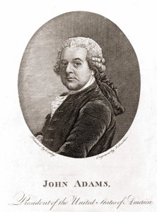 Porträt von John Adams (1735 - 1826), 2. Präsident der Vereinigten Staaten (1797 - 1801). Gravur 19. Jahrhundert von Unknown artist
