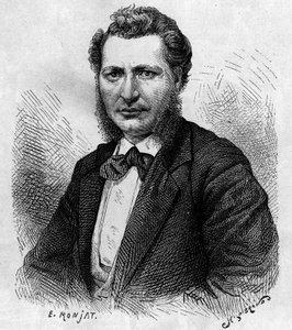 Porträt von Louis Riel (1844-1885), kanadischer Politiker und Verteidiger des Métis-Volkes. Gravur im „Le journal de la jeunesse“. von Unknown artist