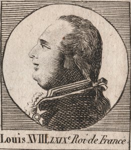 Porträt von Ludwig XVIII. (1755-1824), genannt der Begehrte, König von Frankreich und Navarra von 1814 bis 1815 und von 1815 bis 1824 - Gravur aus „Instruction sur l