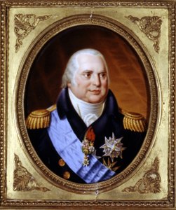 Porträt von Louis XVIII (1755 - 1824). Gemälde. Private Sammlung von Unknown artist