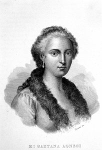 Porträt von Maria Gaetana Agnesi (1718-1799). Italienische Gelehrte und Polyglott-Philosophin