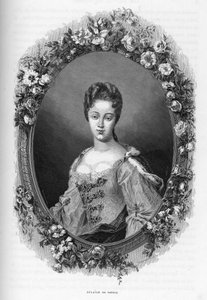 Porträt von Marie-Adélaïde de Savoie (1685-1712) - Gravur von 1862 in „The Queens of the World“