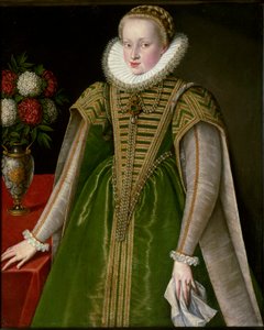 Porträt von Maria Christine von Österreich, Ehefrau von Sigismund I. Báthory