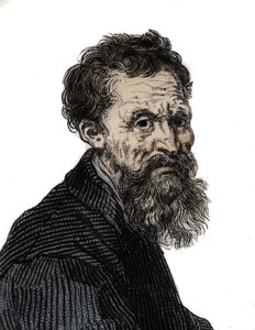 Porträt von Michelangelo Buonarroti, italienischer Bildhauer - Porträt von Michelangelo Buonarroti, genannt Michelangelo