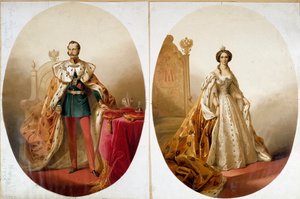 Porträt von Nikolaus I. (1796-1855), Kaiser von Russland und seiner Frau Alexandra Fjodorowna von Unknown artist