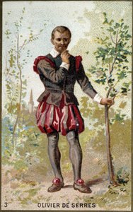 Porträt von Olivier de Serres (1539 - 1619), französischer Agronom. Chromolithographie des 19. Jahrhunderts. von Unknown artist
