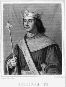 Porträt von Philippe VI. de Valois (1294-1350), König von Frankreich - in "Histoire des Français" von Lavallée, Gravur, sd