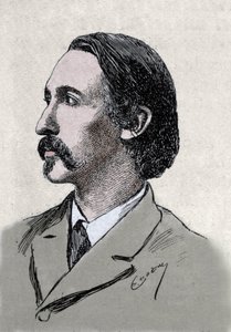 Porträt von Robert Louis Stevenson (1850-1894), britischer Schriftsteller von Unknown artist