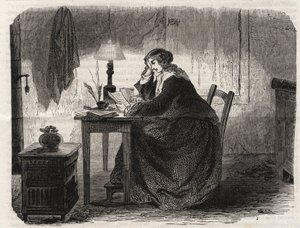 Porträt von Sophie Germain (1776-1831) französische Mathematikerin (Porträt von Marie-Sophie Germain französische Mathematikerin, Physikerin und Philosophin) - Gravur 1860