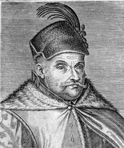 Porträt von Stephan I. Báthory (1533-1586), Fürst von Siebenbürgen und König von Polen. Gravur des 16. Jahrhunderts von Unknown artist