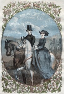 Porträt Ihrer Königlichen Hoheiten Prinzessin Victoria (1840-1901) (Tochter von Königin Victoria) und Kronprinz Friedrich Wilhelm von Preußen (1831-1888). Gravur aus dem Jahr 1858. von Unknown artist