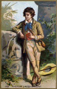 Porträt von Victor Jacquemont (1801 - 1832), französischer Botaniker und Reisender. Chromolithographie des 19. Jahrhunderts von Unknown artist